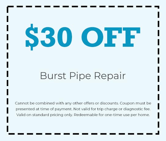 Discount on Burst Pipe Repair